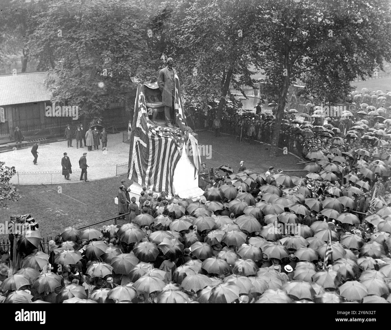 Abraham Lincoln Statue enthüllt. Stockfoto