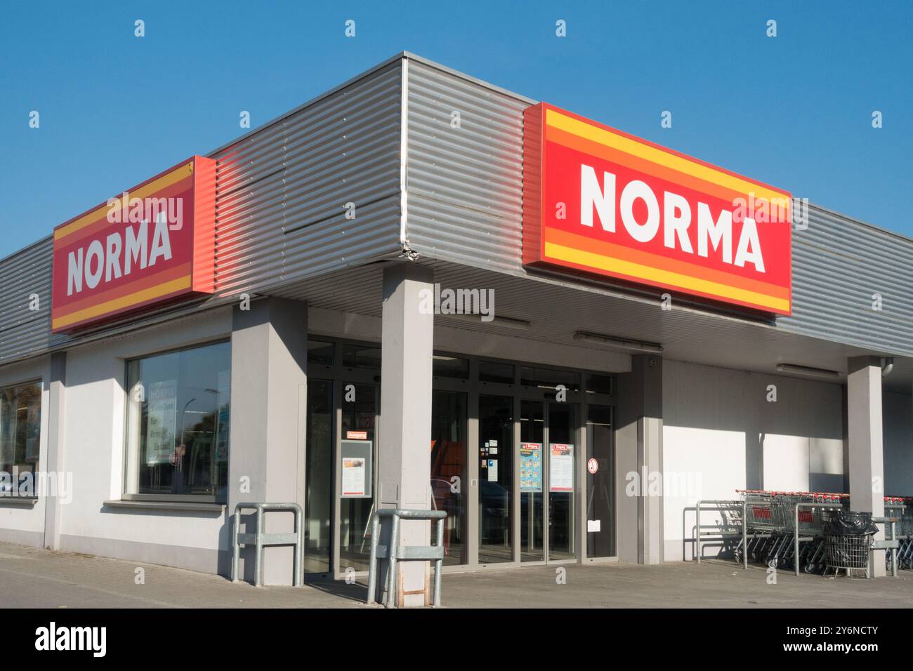 Norma Sign Supermarkt Deutschland Europa Stockfoto