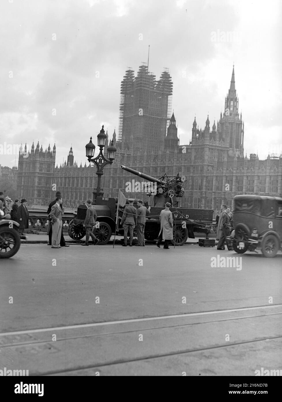 Kriegskrise, 1939. Luftangriff-Vorkehrungen Anti-Aircraft-Geschütze in London. 28. September 1939 Stockfoto