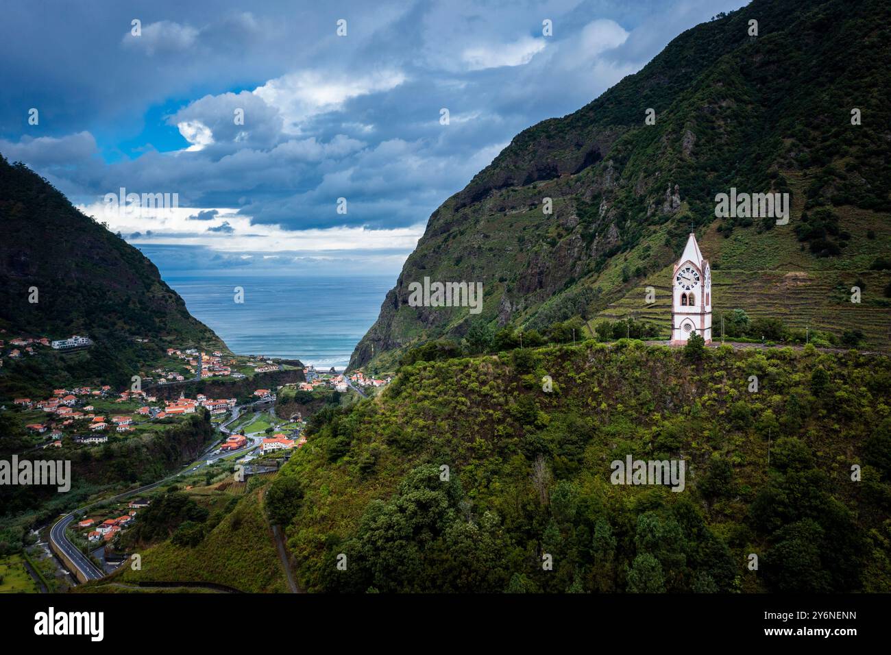 Portugal, Insel Madeira. Sao Vicente. Die Kapelle Nossa Senhora de Fátima Stockfoto
