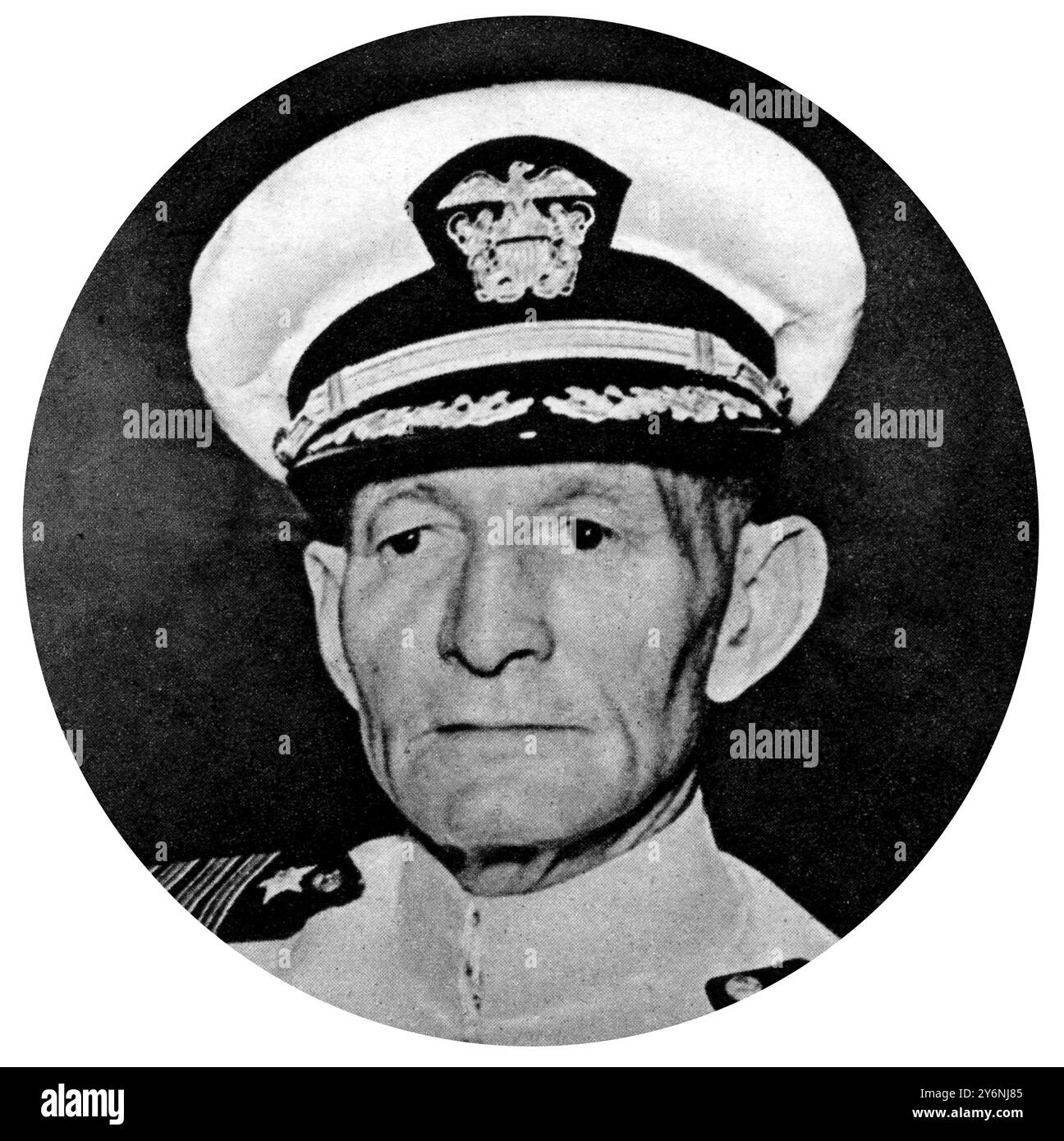 Einer der US-Serviceleiter, der dazu führte, dass die Japaner Vizeadmiral John S. MacCain in Command First Carrier Force, Third Fleet, übergeben. ©2004 Topfoto Stockfoto