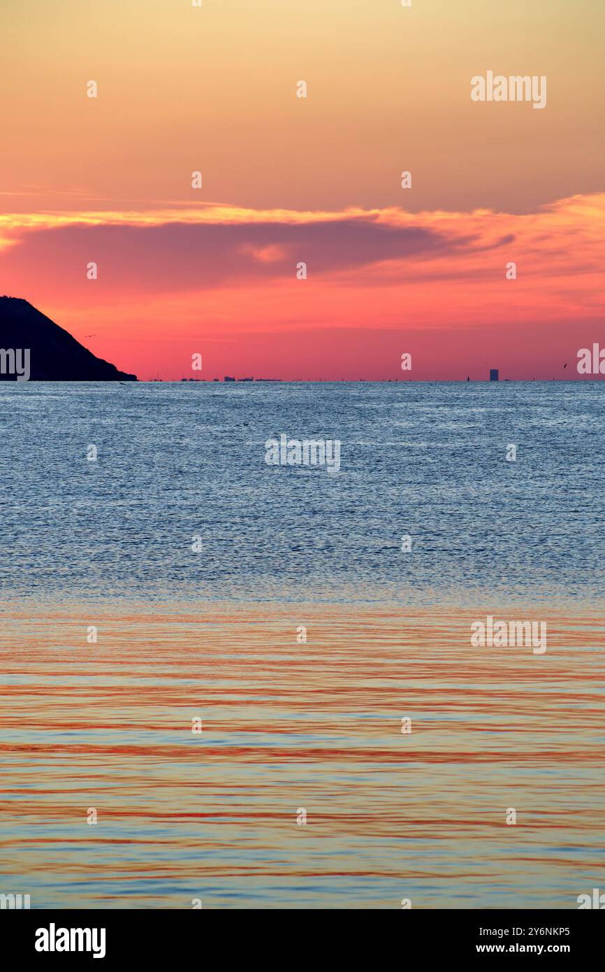 Tramonto sul Mare di Pesaro Stockfoto
