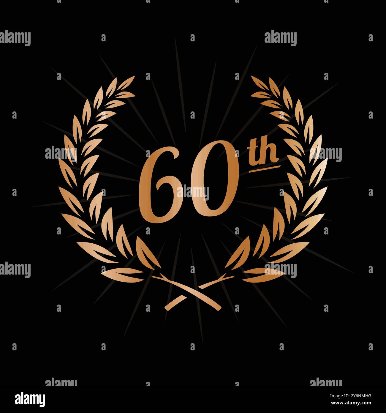 Designvorlage für 60-jähriges Jubiläum. Logo zum 60-jährigen Jubiläum. Vektor und Illustration. Stock Vektor