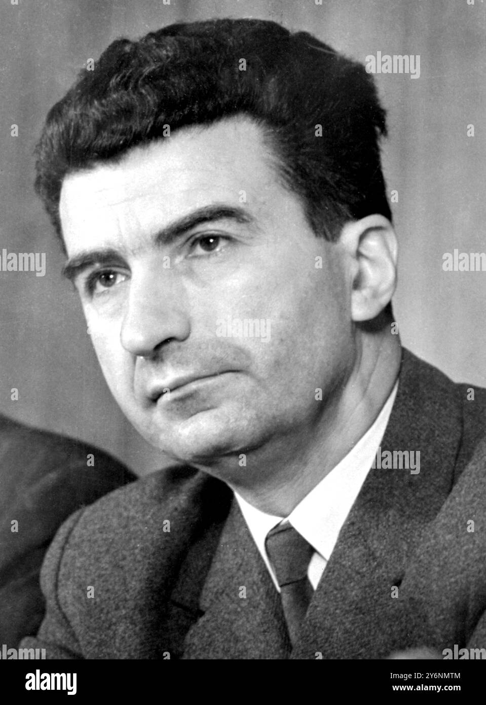 Belgrad, Jugoslawien: Kiro Gligorov, Finanzminister der Fedrale, Mitglied des Bundesrates der Sozialistischen Allianz der Werktätigen Jugoslawiens. 15. April 1964 Stockfoto