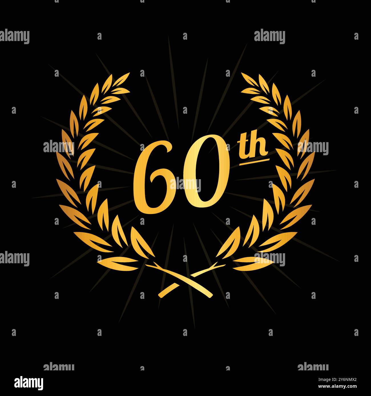 Designvorlage für 60-jähriges Jubiläum. Logo zum 60-jährigen Jubiläum. Vektor und Illustration. Stock Vektor