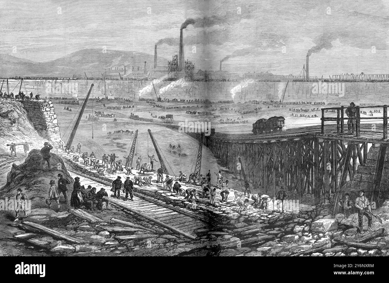 Das New East Dock in Swansea wurde am dienstag vom Prince of Wales eröffnet. 22. Oktober 1881 Stockfoto