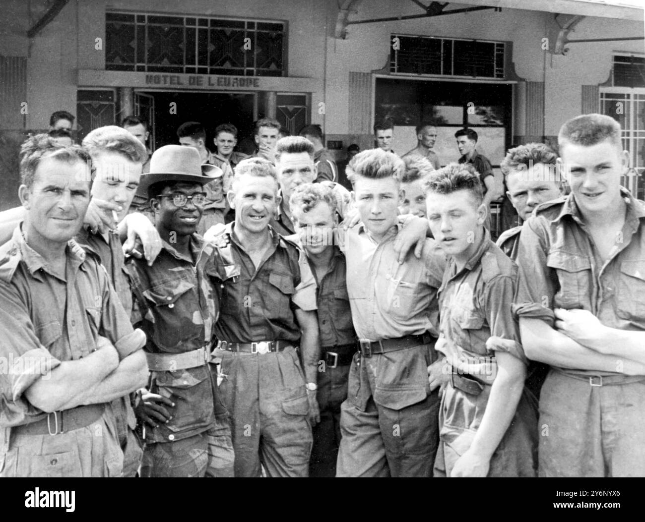 Jadotville, Katanga: Gruppe irischer Gefangener der Vereinten Nationen, die seit den Kämpfen zwischen Katangan und UN-Truppen gefangen gehalten wurden. 2. Oktober 1961 Stockfoto