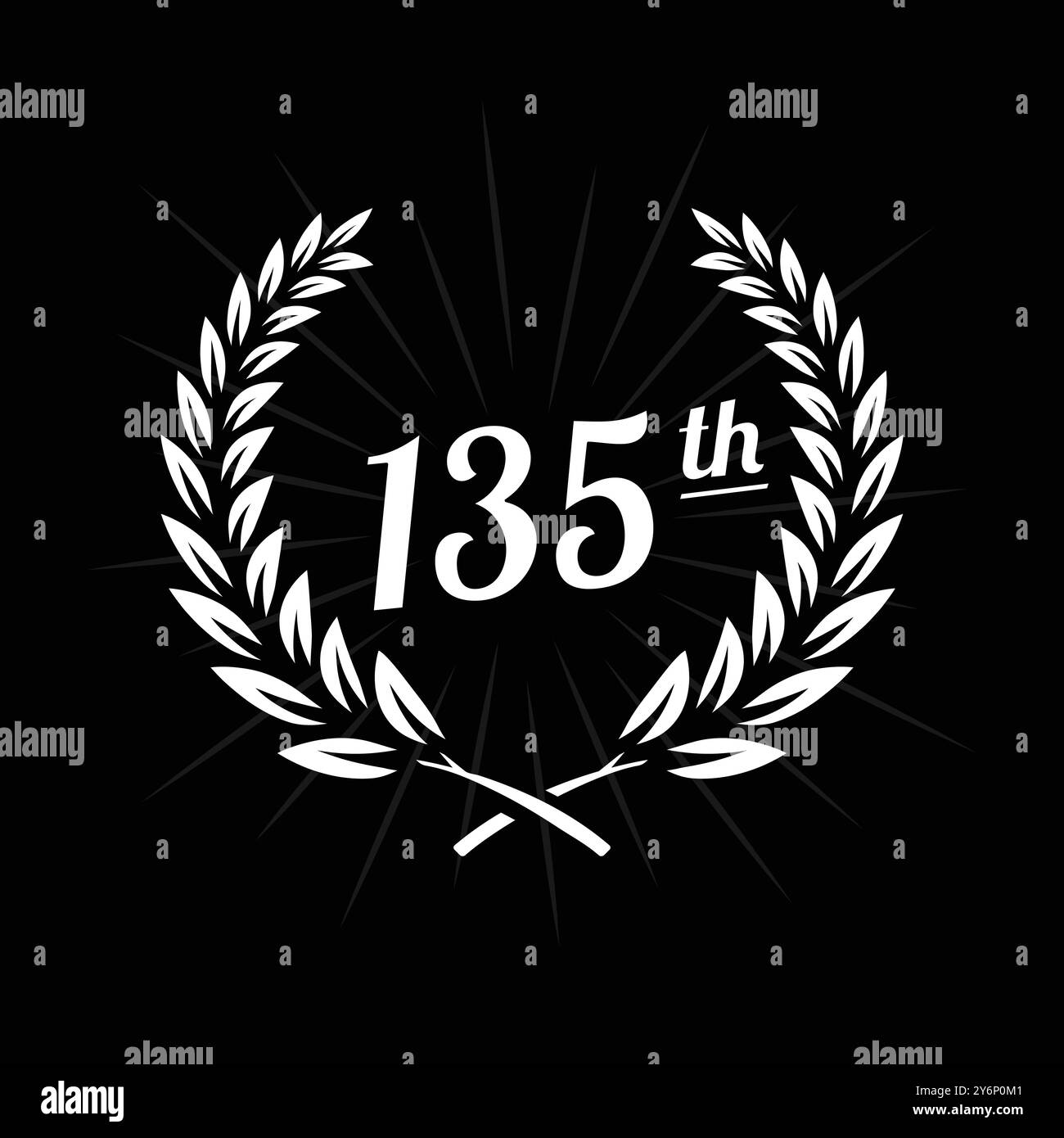 Designvorlage für 135-jähriges Jubiläum. Logo zum 135-jährigen Jubiläum. Vektor und Illustration. Stock Vektor