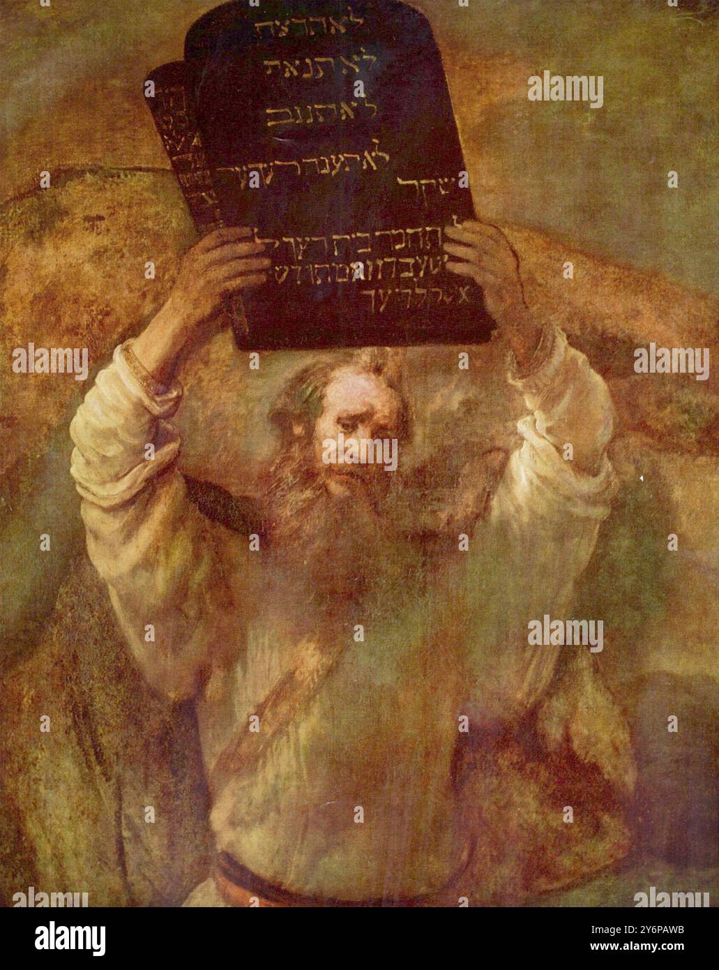 MOSES BRICHT DIE GESETZTAFELN VON REMBRANDT, 1659 Stockfoto