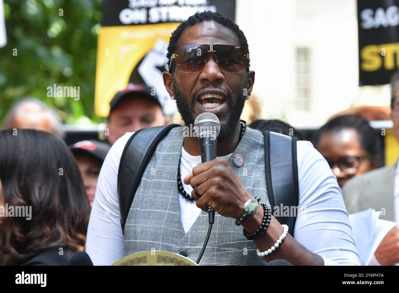 Jumaane D. Williams, Staatsanwalt von New York, spricht auf einer Pressekonferenz des New Yorker Stadtrates am 1. August 2023 im City Hall Park in New York Stockfoto