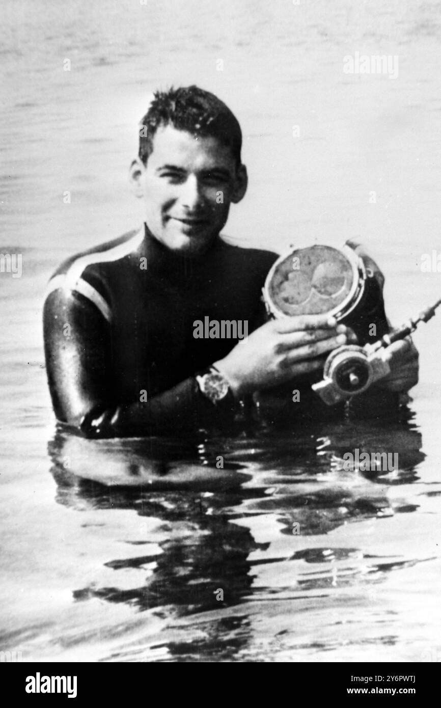 SCHWEIZER TAUCHER HANNES KELLER ; 12. JULI 1962 Stockfoto