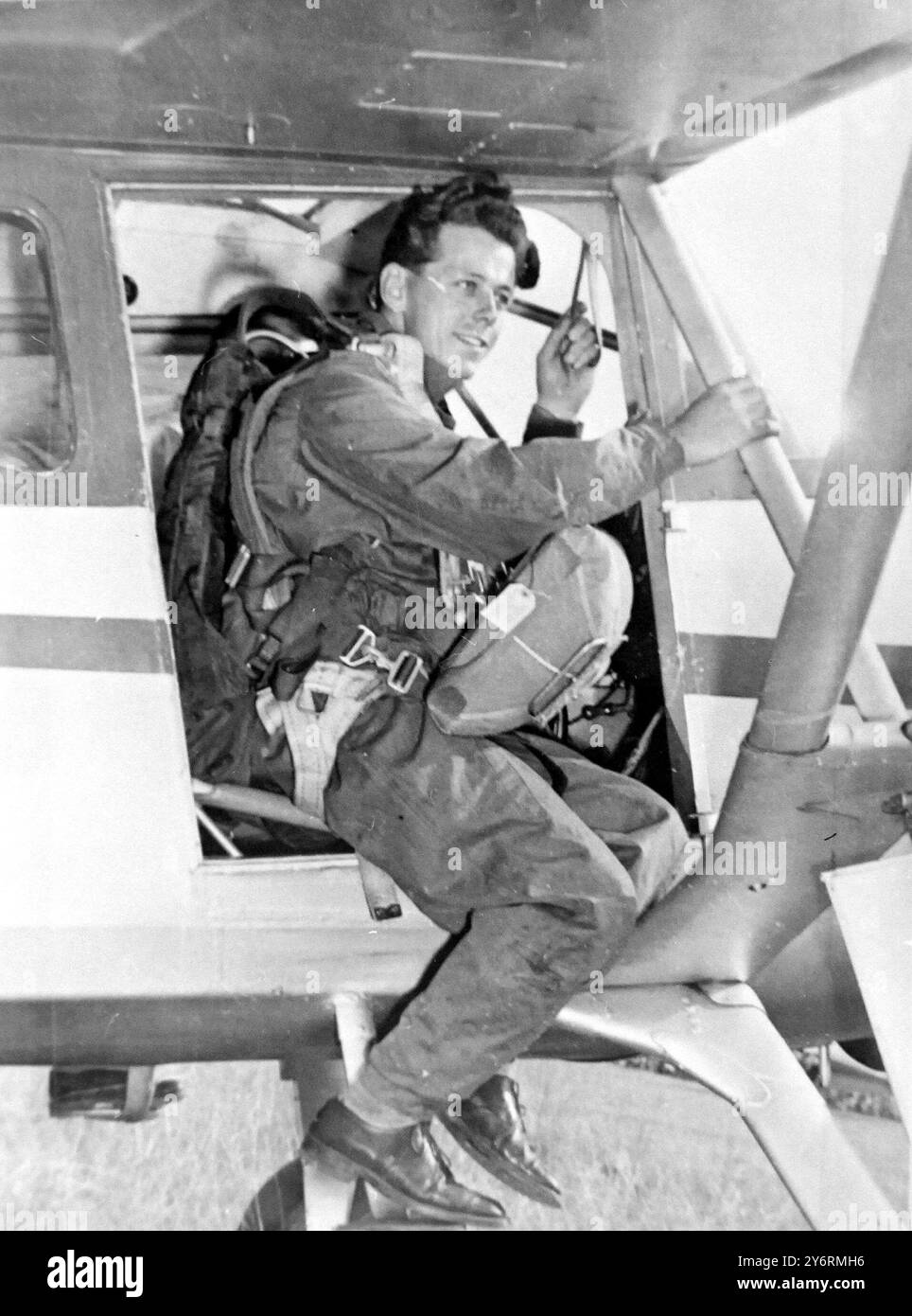 DANICH STUNT PILOT PALLE TAGE JOHNSON STARB AM 5. MÄRZ 1962 Stockfoto