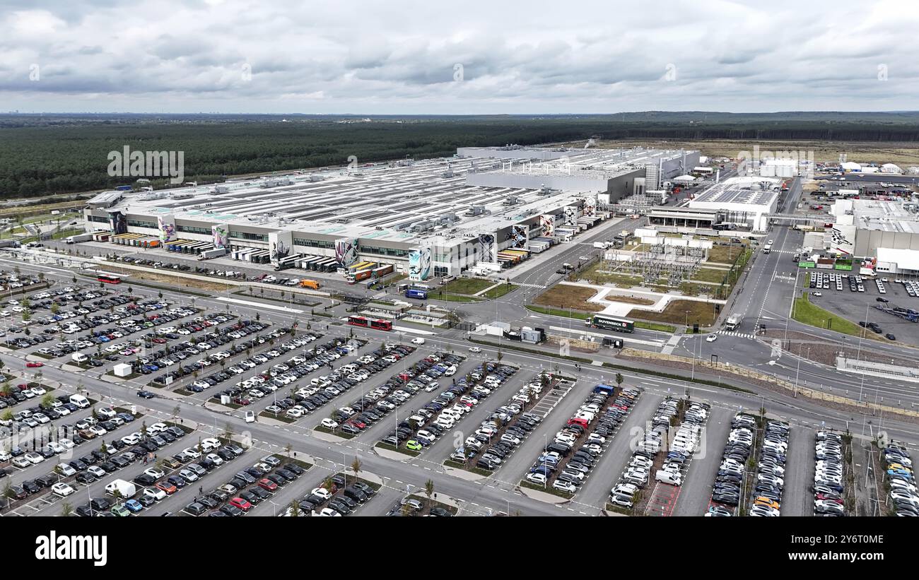 Tesla Giga Factory, Gruenheide, 25.09.2024., Gruenheide, Brandenburg, Deutschland, Europa Stockfoto