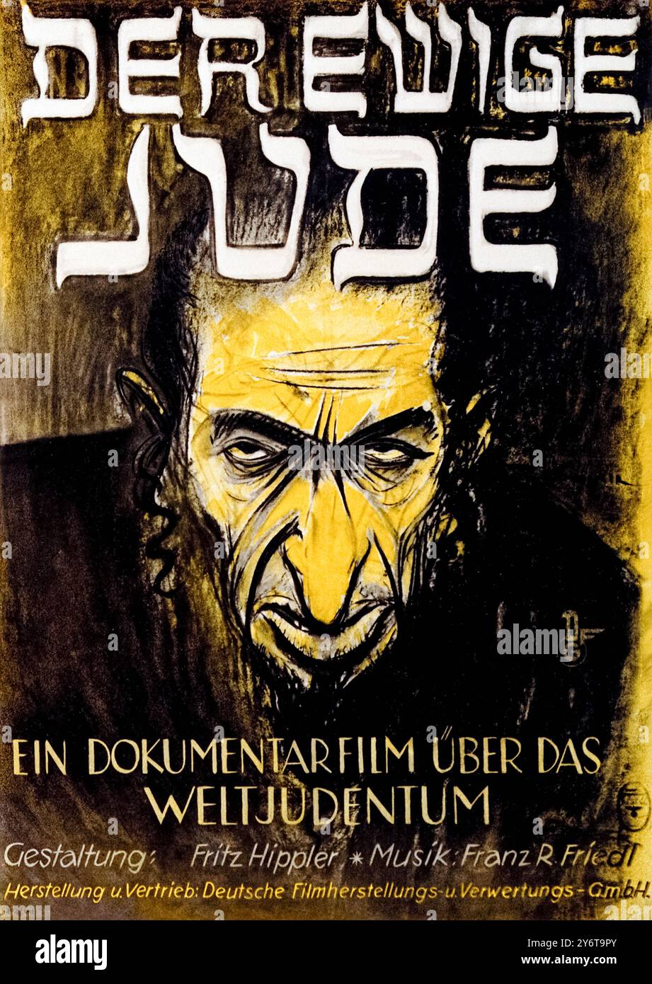 Der Ewige Jude (1940) berüchtigter antisemitischer Propagandafilm der Nazis im Auftrag von Joseph Goebbels unter der Regie von Fritz Hippler, dokumentarisch im neu besetzten Polen gedreht. Foto eines deutschen Originalplakats aus dem Jahr 1940. Stockfoto