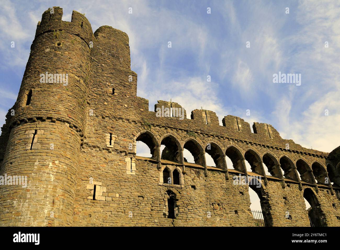 Detail von Swansea Castle Against Sky, Swansea, South Wales, UK. Vom September 2024 Stockfoto