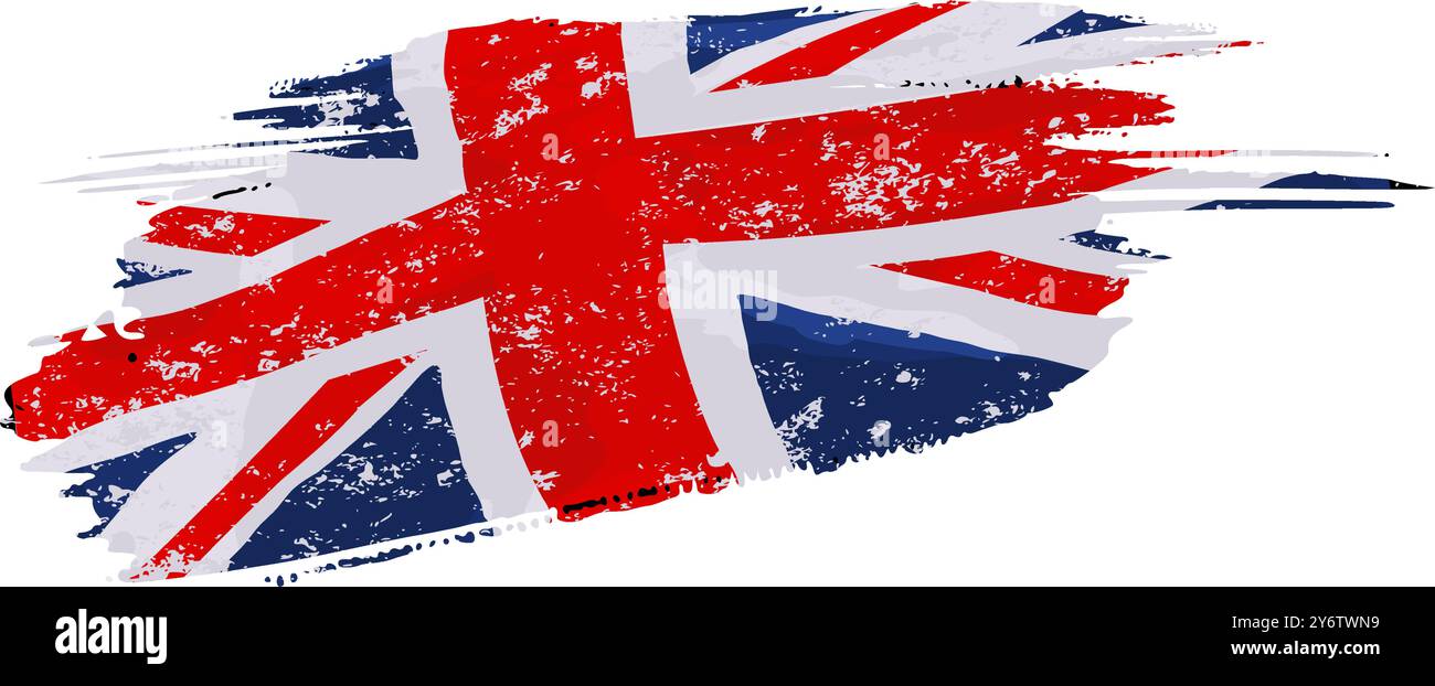 britische Flagge mit Grunge-Effekt, union Jack Stock Vektor