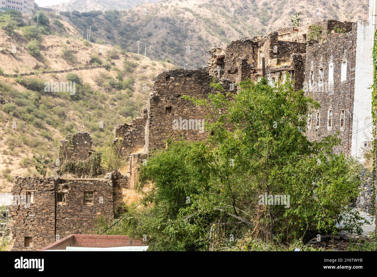 Ruinen des alten Dorfes Rijal Alma, Saudi-Arabien Stockfoto