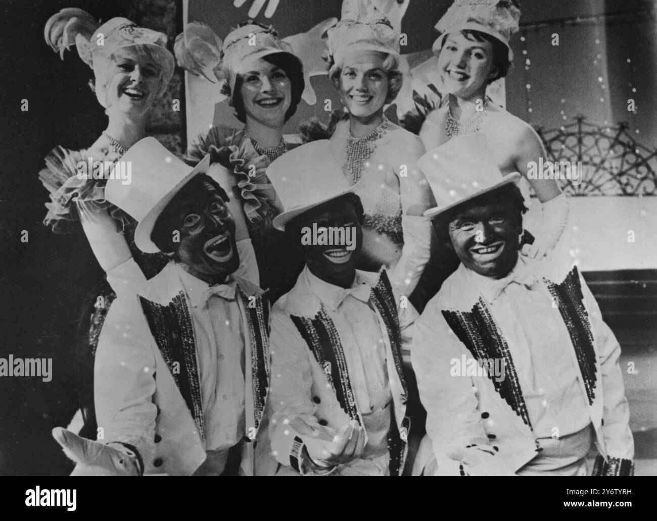 TV-SCHWARZWEISS-MINSTREL-SHOW-SZENE BBC 16. AUGUST 1961 Stockfoto