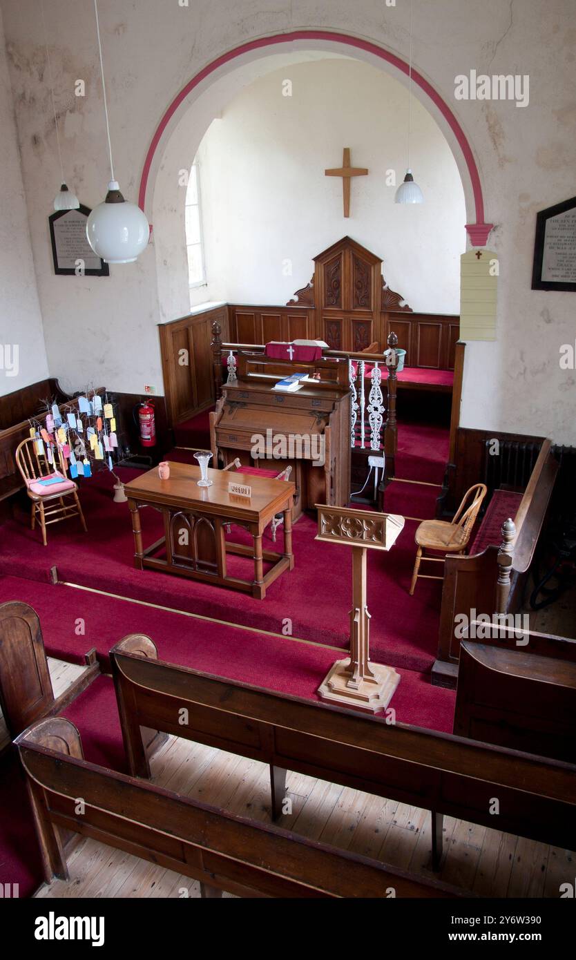 Im Inneren der Keld United Reformed Church, Swaledale, Yorkshire Dales, England Stockfoto
