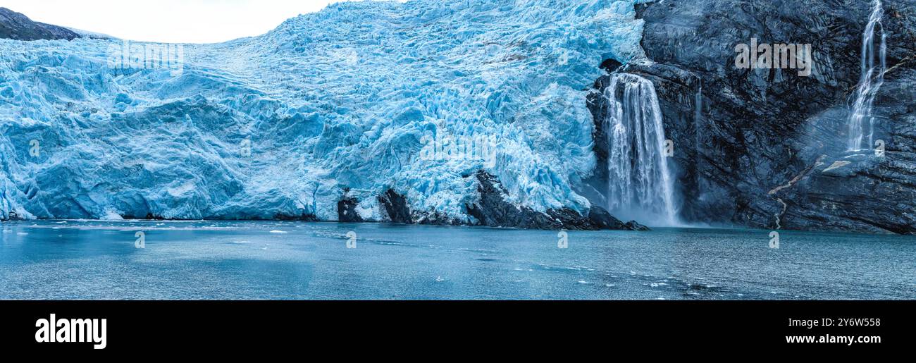 Die Endstation des Blackstone Glacier am Ende der Blackstone Bay im Prince William Sound Stockfoto