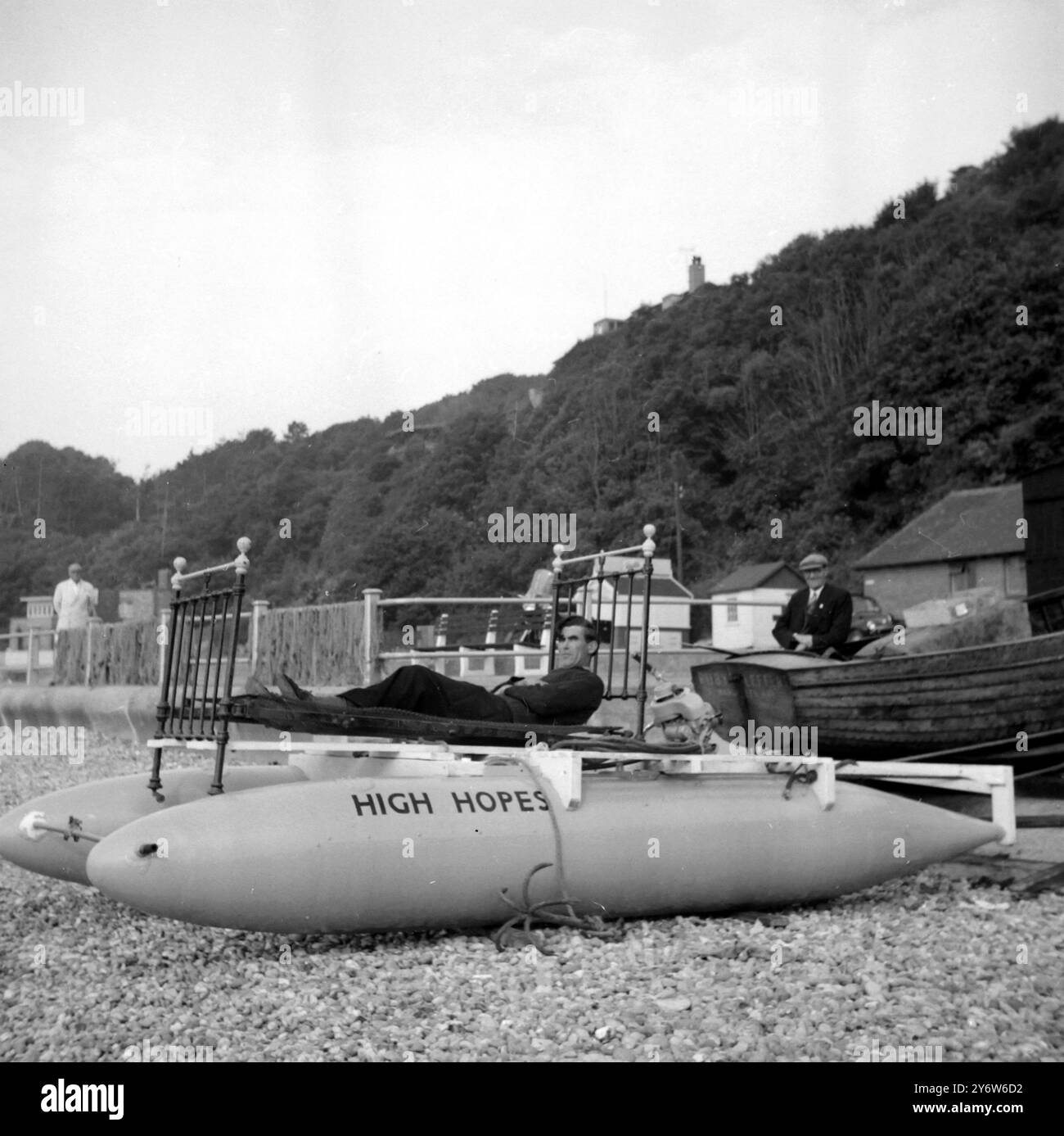 STAHLBETT ALS BOOT 16. JUNI 1961 Stockfoto