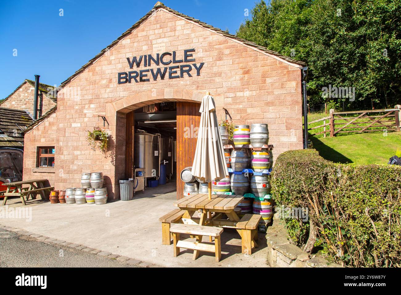 Unabhängige lokale Mikrobrauerei Cheshire Wincle Brewery im Herzen des English Peak District Stockfoto