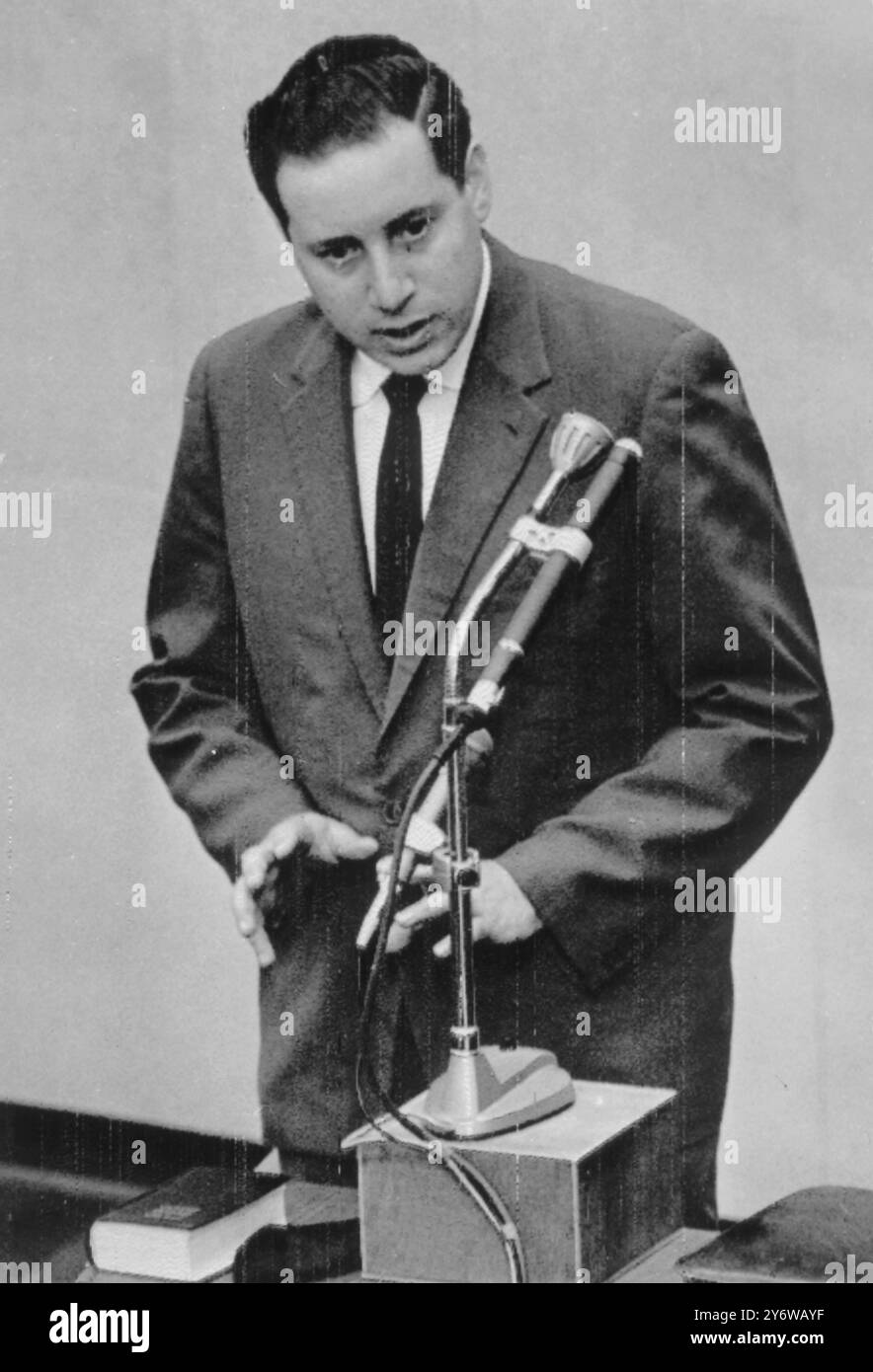 MORDECHAI ANSBACHEN BEIM EICHMANN-PROZESS IN JERUSALEM 12. MAI 1961 Stockfoto