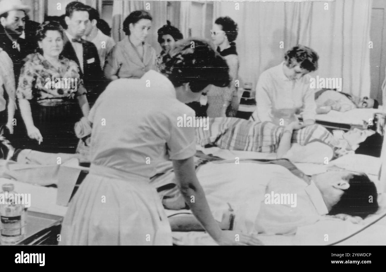 BLUTSPENDER AUS LOUISIANA FÜR VERWUNDETE KUBANISCHE INVASOREN N.. ORLEANS 21. APRIL 1961 Stockfoto