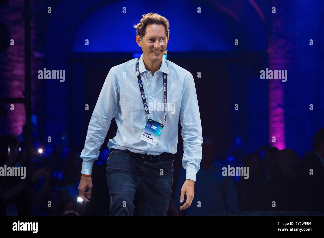 Turin, Italien. September 2024. John Elkann (CEO von Exor und Vorsitzender von Stellantis und Ferrari) auf der italienischen Tech Week 2024 Credit: Marco Destefanis/Alamy Live News Stockfoto