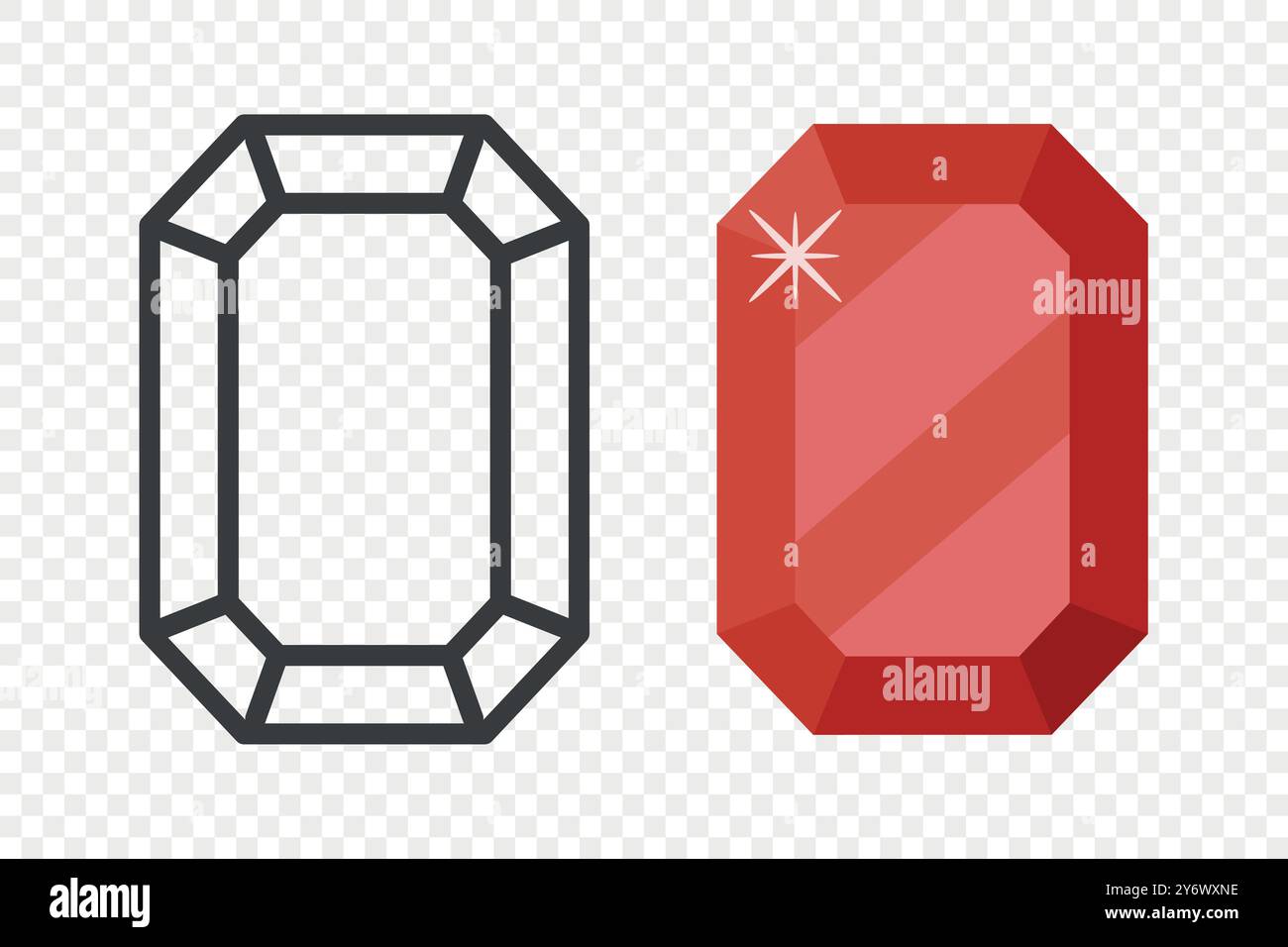 Vektor Einfaches Minimalistisches Edelsteinsymbol. Diamant, Kristall, Strass Nahaufnahme Isoliert. Jewerly-Konzept. Designvorlage für Edelsteine, Gem Clipart Stock Vektor