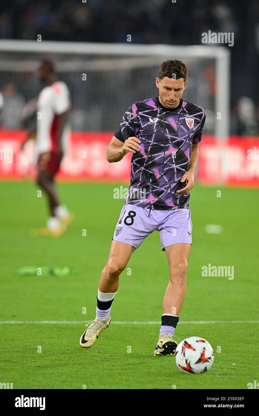 Roma, Italien. September 2024. Stadio Olimpico, Roma, Italien - Oscar de Marcos während des Fußballspiels der UEFA Europa League, Roma vs Athletic Bilbao, 26. September 2024 (Foto: Roberto Ramaccia/SIPA USA) Credit: SIPA USA/Alamy Live News Stockfoto