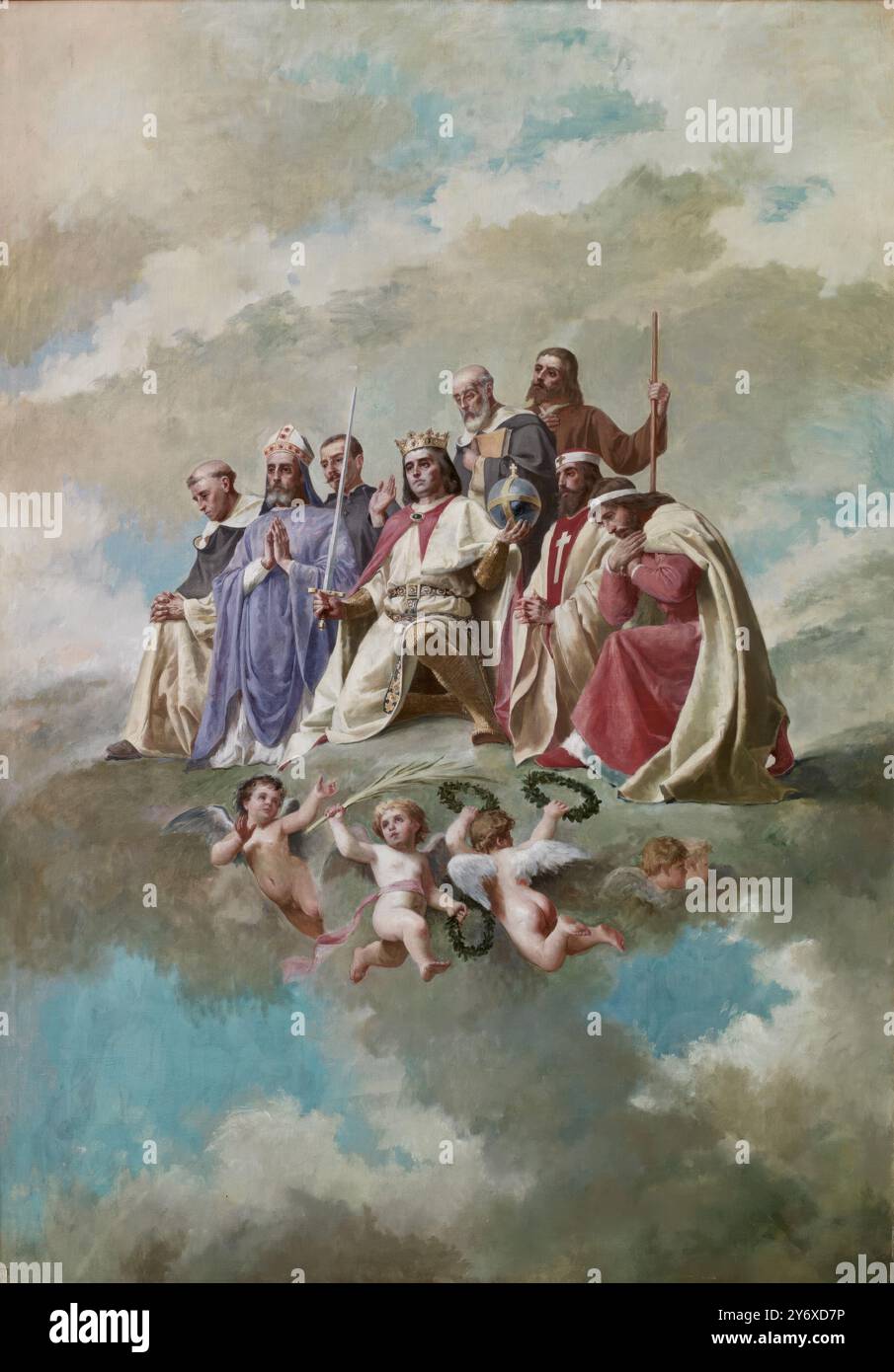 Francisco Jover y Casanova / Spanische Heilige. Ca. 1882. Öl auf Leinwand. Museum: Museo del Prado, Madrid, España. Stockfoto