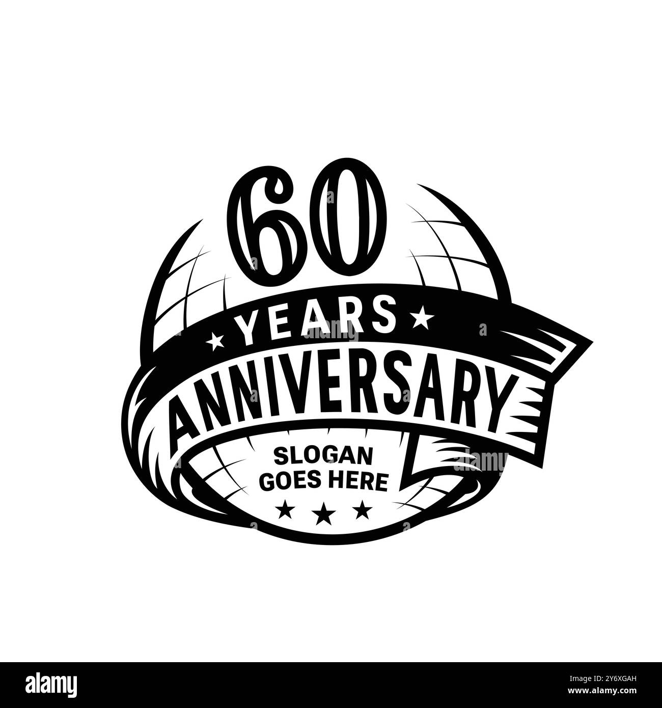 Designvorlage zum 60-jährigen Jubiläum. 60. Logo. Vektor und Illustration. Stock Vektor
