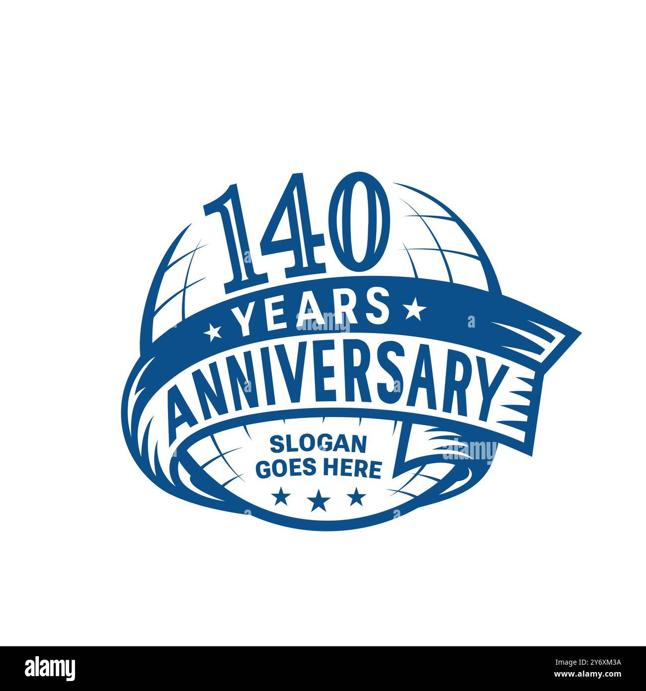 Designvorlage zum 140-jährigen Jubiläum. 140. Logo. Vektor und Illustration. Stock Vektor