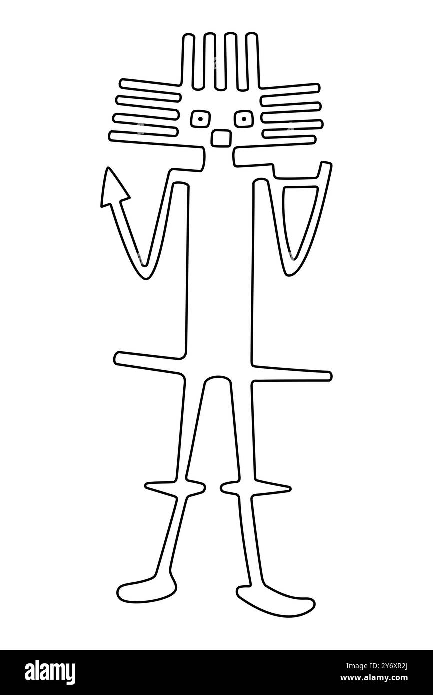 Der Atacama-Riese, auch bekannt als Tarapaca-Riese, eine Geoglyphen, die sich im Gebiet des Cerro Unitas in der Atacama-Wüste in Chile befindet. Stockfoto