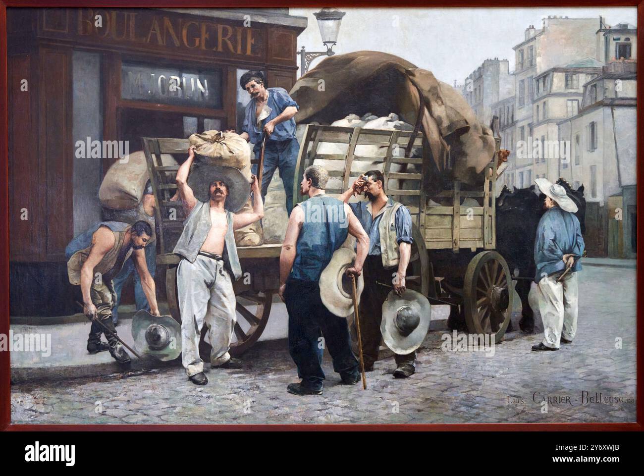 Porteurs de Farine - Scène parisienne, 1885, Huile sur toile, Louis Carrier-Belleuse, (Paris, 1848 - Paris, 1913), Petit Palais, Stadt Paris Fine Ar Stockfoto