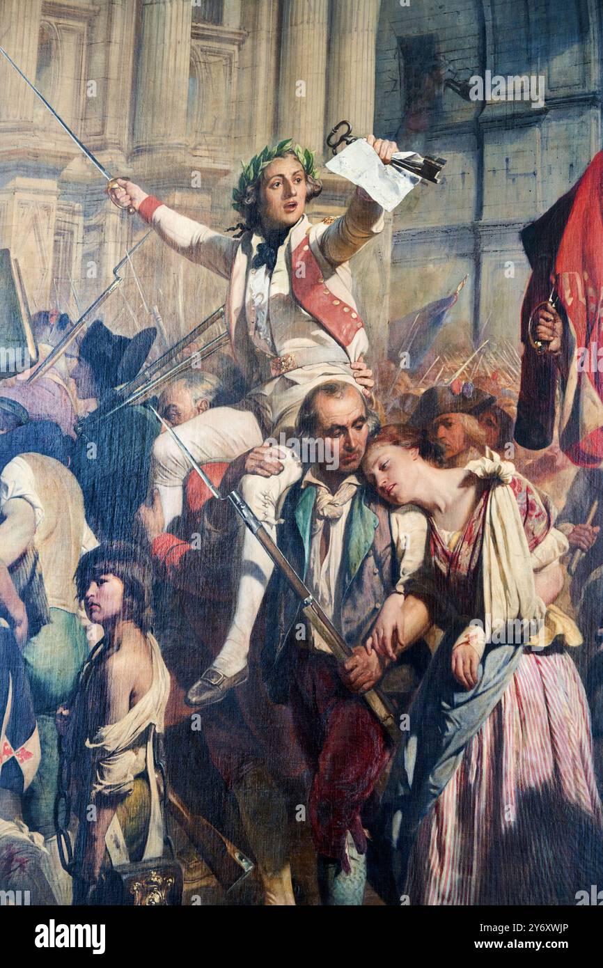 Detail, Les Vainqueurs de la Bastille devant l'Hôtel de Ville, le 14 juillet 1709, 1830-1838, Paul Delaroche, (Paris, 1797- Paris, 1856), Petit Palais Stockfoto