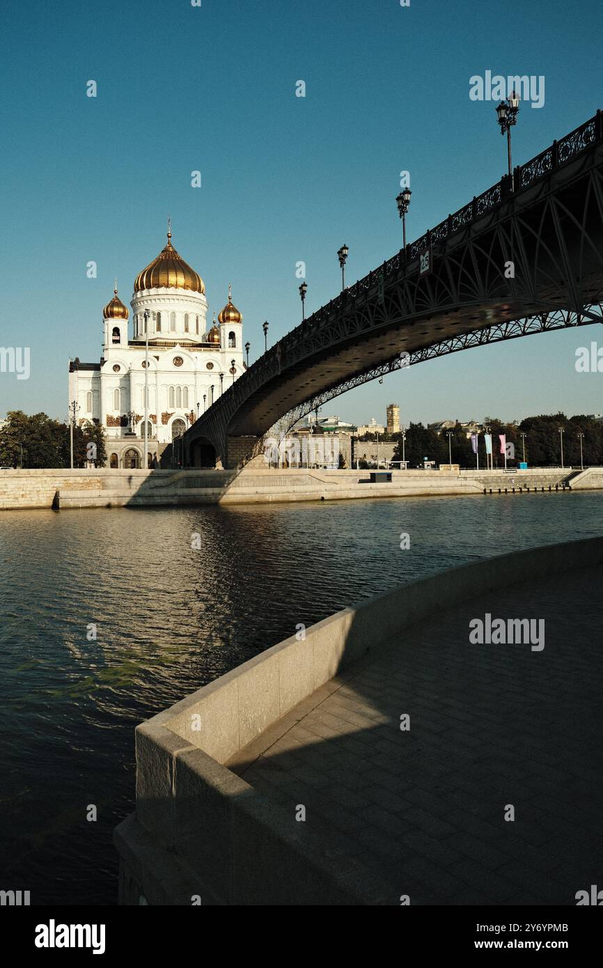Architektonische Pracht der moskauer Kathedrale christi Stockfoto