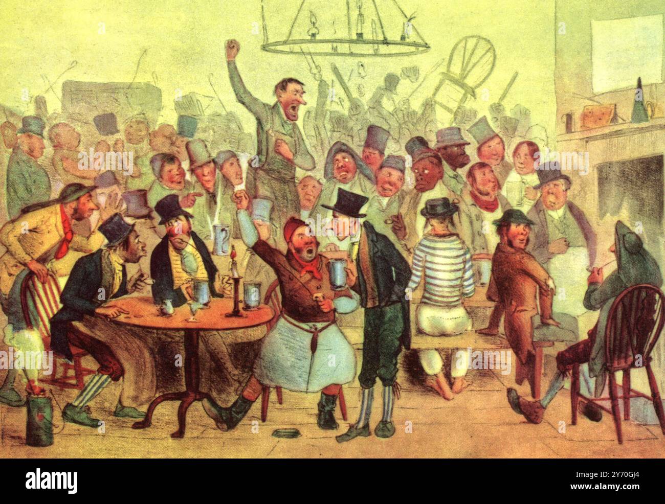 Der Allgemeine Verband, 1830er Jahre Eine von Thomas McLean (1788–1875) veröffentlichte Karikatur einer gewerkschaftstagung. Stockfoto