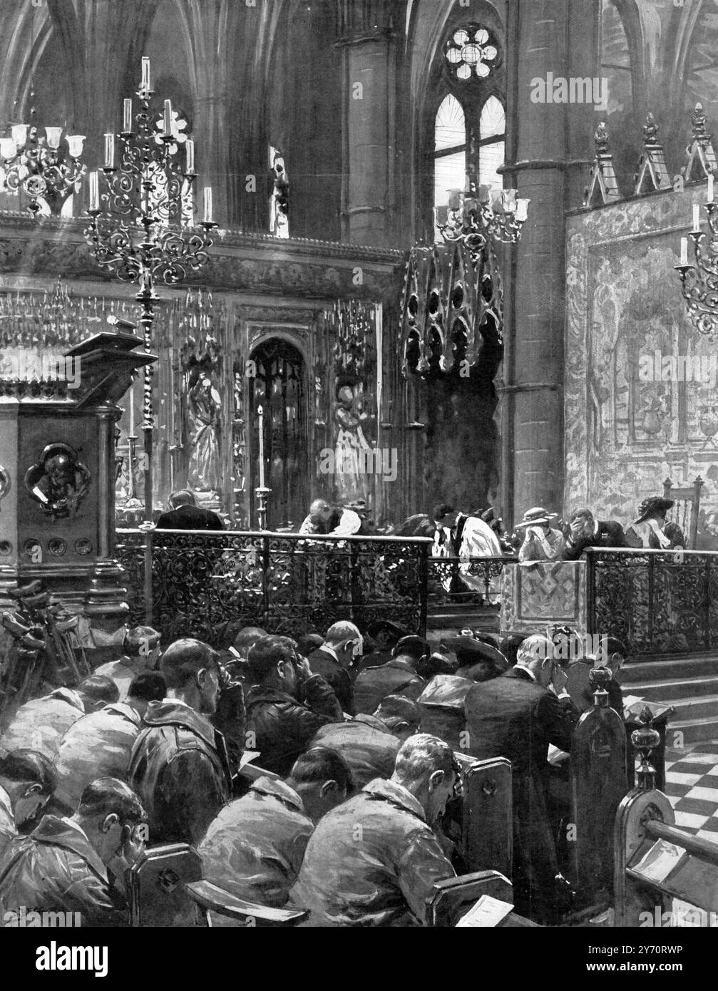 5 . August 1917 : Ein Fürsprechdienst . In der Westminster Abbey zu Beginn des vierten Kriegsjahres : "denen, die Güte lieben, o Herr , loben wir alle, die durch diesen Krieg geplagt und leidend sind ". 11. August 1917 Stockfoto