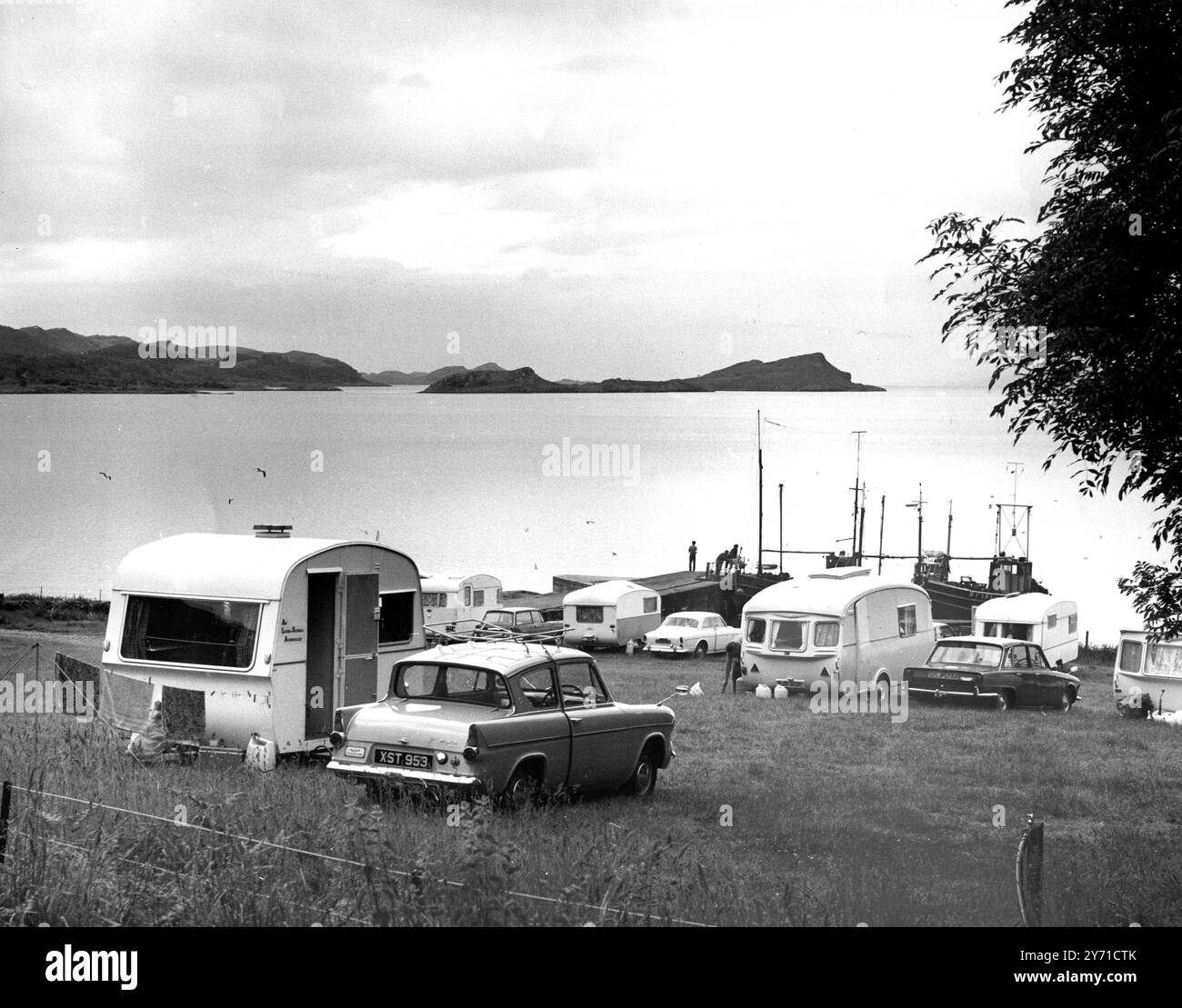 Kilmelford Caravan Site , Argyll , Schottland 31 Juli 1971 Stockfoto