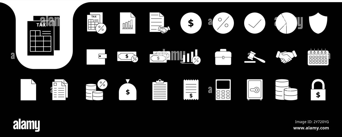 Steuersymbol legt den Design-Vektor für Collection fest Stock Vektor