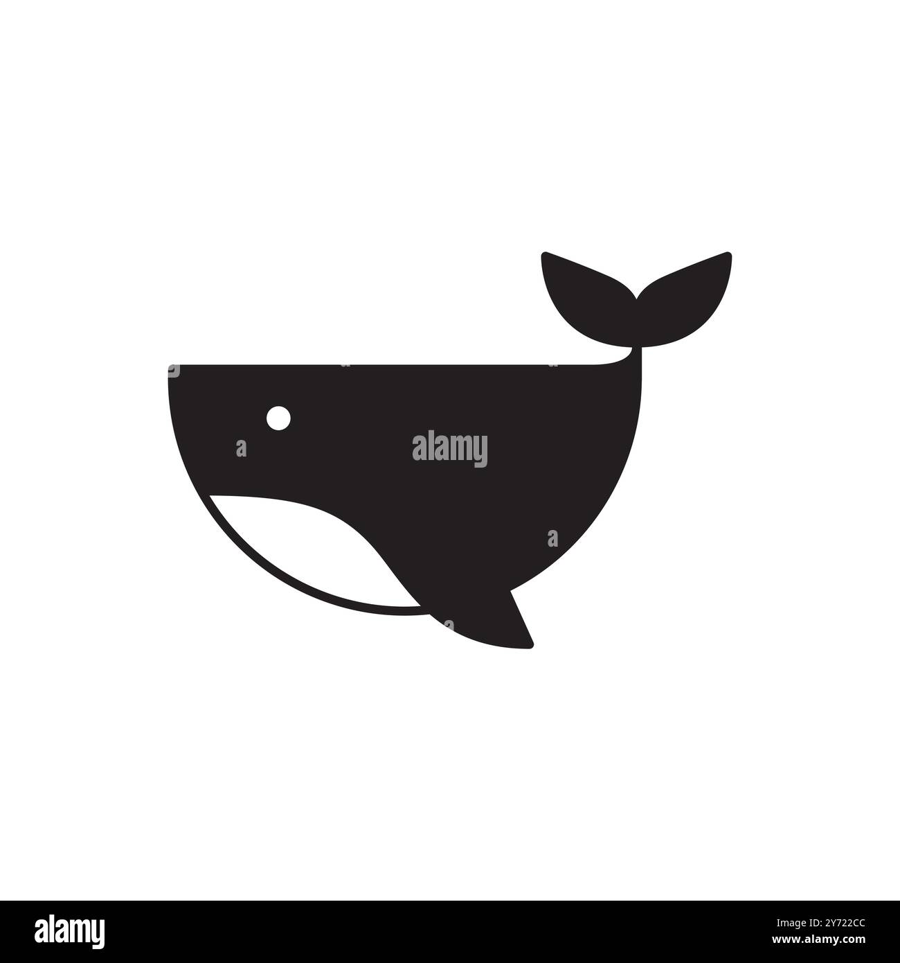 Whale geometrisch einfaches Logo Design Vektor Stock Vektor