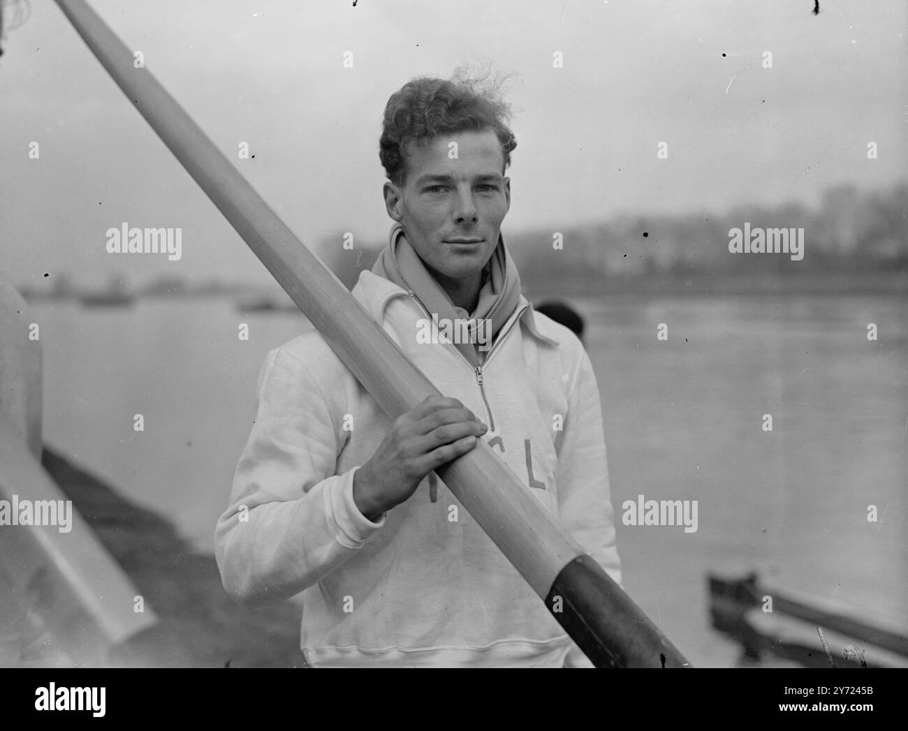 Oxford Gegen Cambridge. Das Boat Race. Das Bild zeigt: M.. C Lapage 20. März 1948. Stockfoto