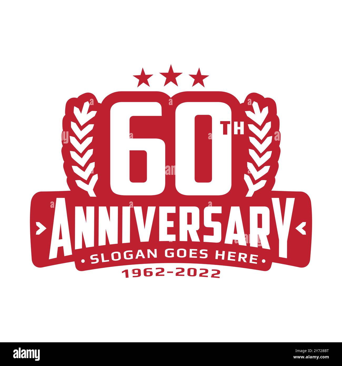 Design-Vorlage zum 60-jährigen Jubiläum. Logo zum 60-jährigen Jubiläum. Vektor und Illustration Stock Vektor