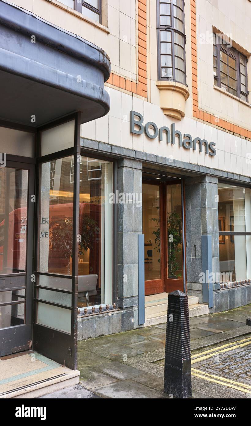 Bonhams, einer der ältesten und größten Auktionatoren für Kunst und Antiquitäten der Welt, Mayfair, London, England. Stockfoto