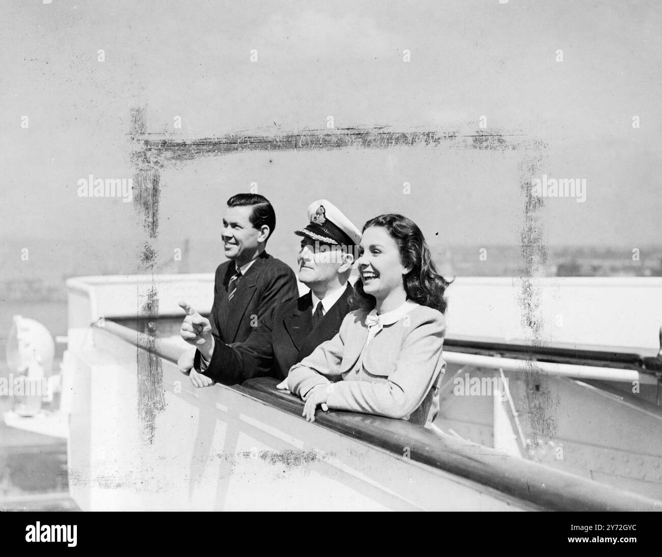 "Queen Elizabeth" ist ein Filmset. 17. Juni 1947 Stockfoto