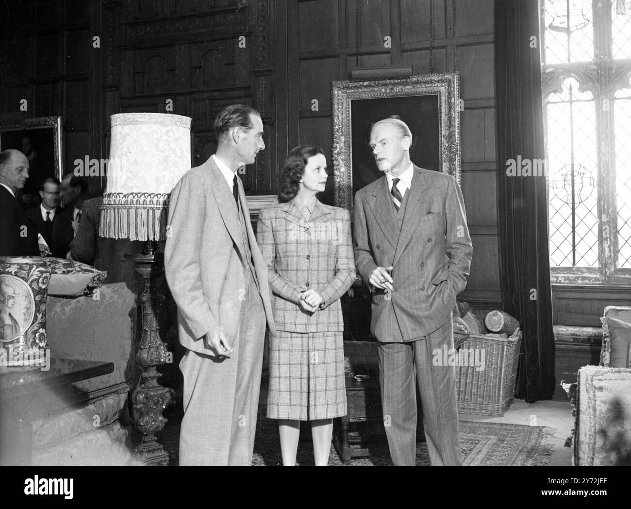 Der Duke of Sutherland, der kürzlich mit dem südafrikanischen Testteam nach England reiste, unterhielt sie heute in seinem Haus, Sutton Place, Guildford, Surrey. 18. Mai 1947 Stockfoto