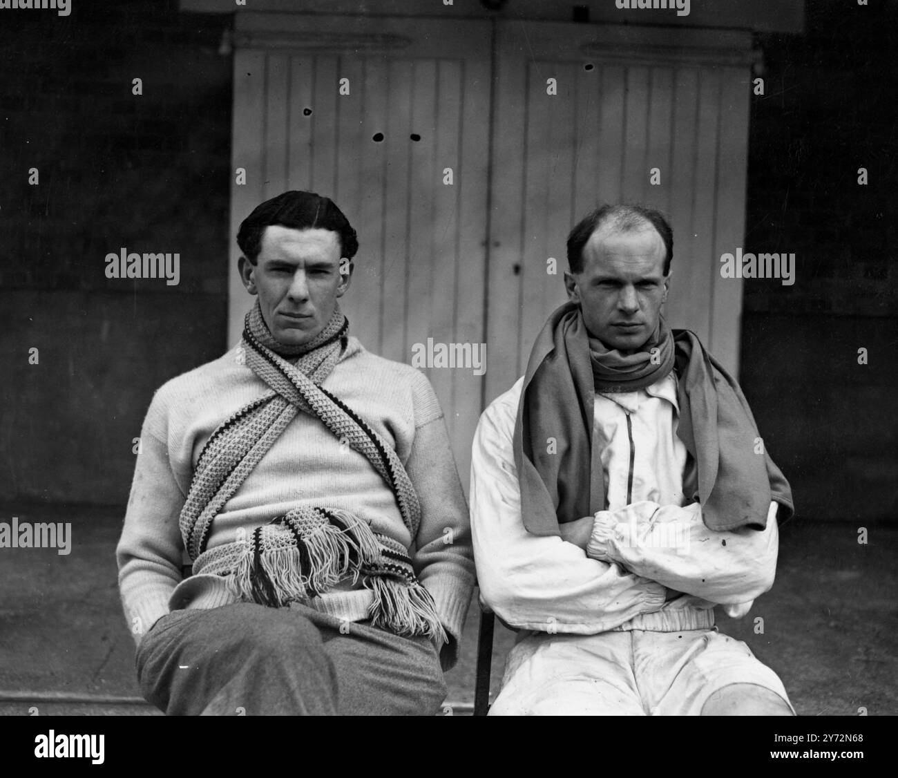 Nr. 2 der Oxford Crew, die am 29. März gegen Cambridge im University Boat Race auf dem Putney-Mortlake-Kurs antreten will, ist P.H.Matthews (St Edward's & St.) Edmund Hall) . 23. März 1947 Stockfoto