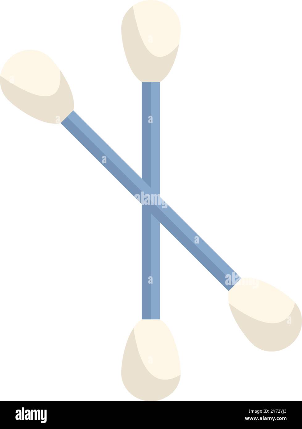 Drei Wattestäbchen liegen übereinander, was eine einfache, aber visuell interessante Komposition schafft Stock Vektor